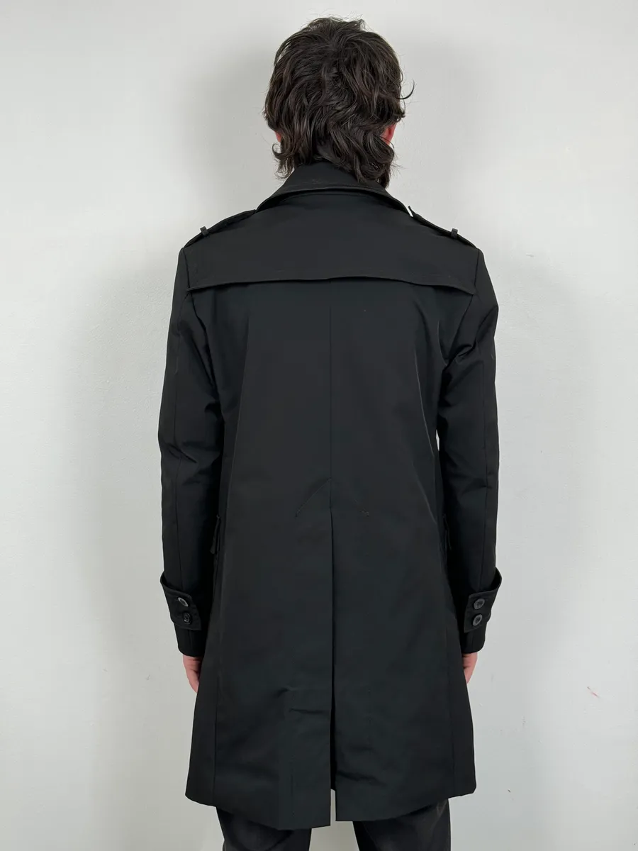 AW2008 Gucci Black Premium Buttoned Trench Coat - Image 3