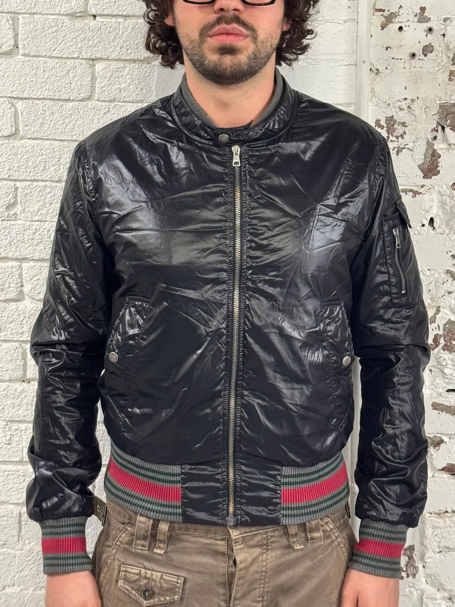 AW2008 Gucci Signature Black Bomber Jacket by Frida Giannini - Image 2