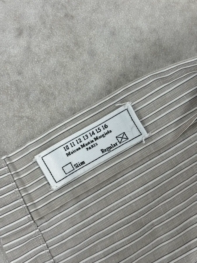 AW2008 Maison Martin Margiela Beige Striped Signature Shirt - Image 12