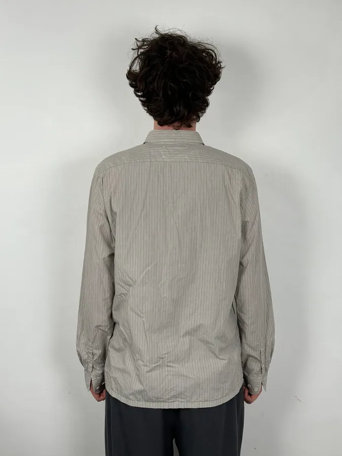 AW2008 Maison Martin Margiela Beige Striped Signature Shirt - Image 3
