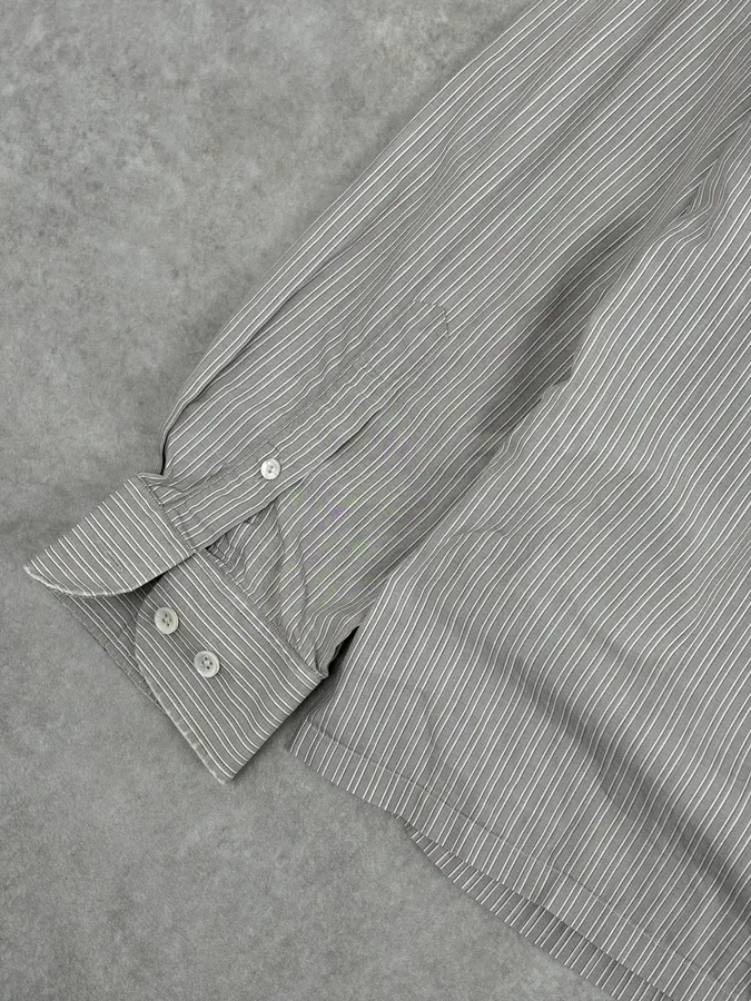 AW2008 Maison Martin Margiela Beige Striped Signature Shirt - Image 9