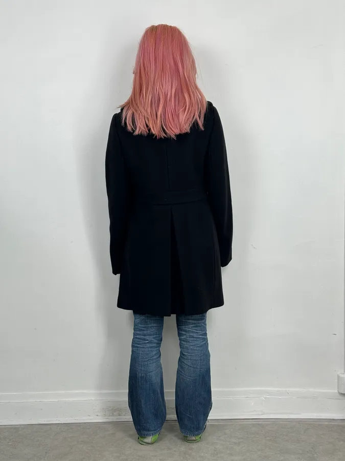 AW2008 Prada Black Black Classy Wool Coat - Image 3