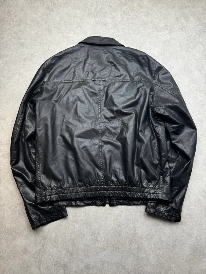 AW2008 Prada Black Classy Leather Jacket - Image 2