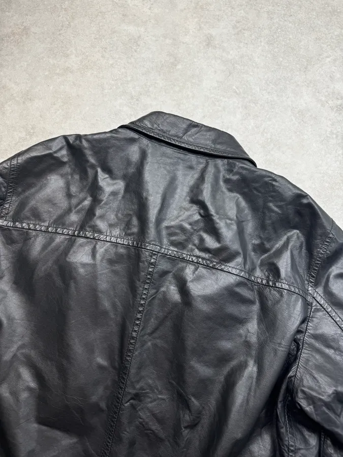 AW2008 Prada Black Classy Leather Jacket - Image 6