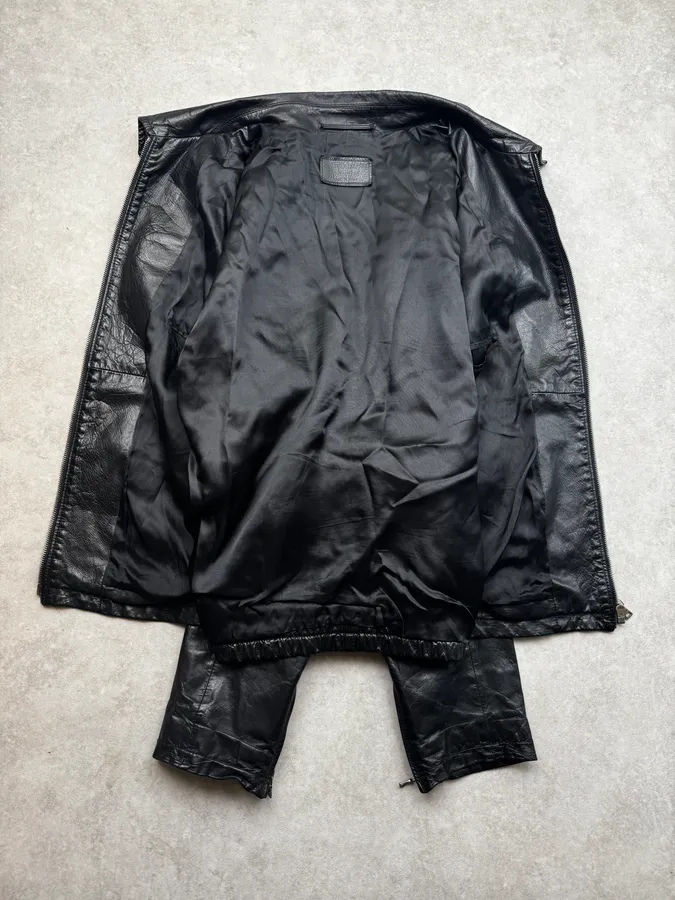 AW2008 Prada Black Classy Leather Jacket - Image 7