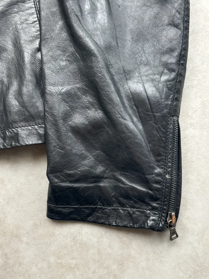 AW2008 Prada Black Classy Leather Jacket - Image 9
