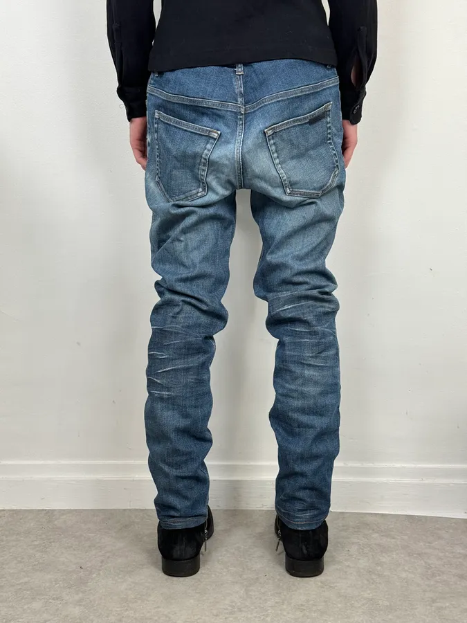 AW2008 Prada Blue Faded Tight Fit Denim Jeans - Image 4