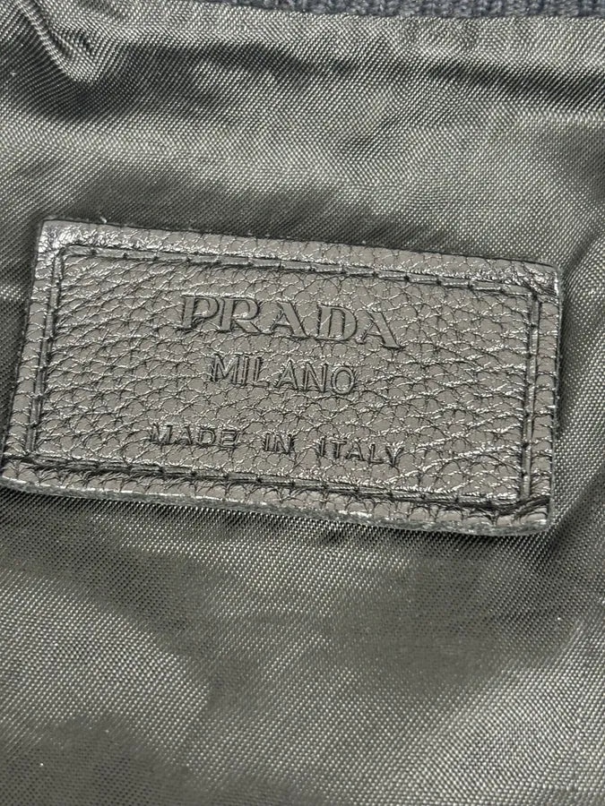 AW2008 Prada Buttoned Black Leather Jacket - Image 9