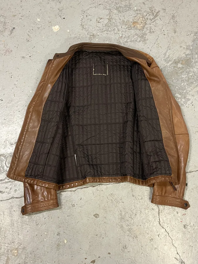 AW2008 Prada Camel Biker Leather Jacket - Image 7