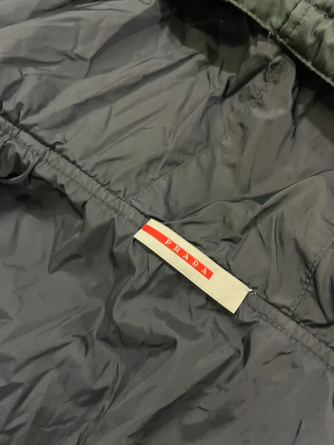 AW2008 Prada Dark Green Hooded Nylon Bomber Jacket - Image 10