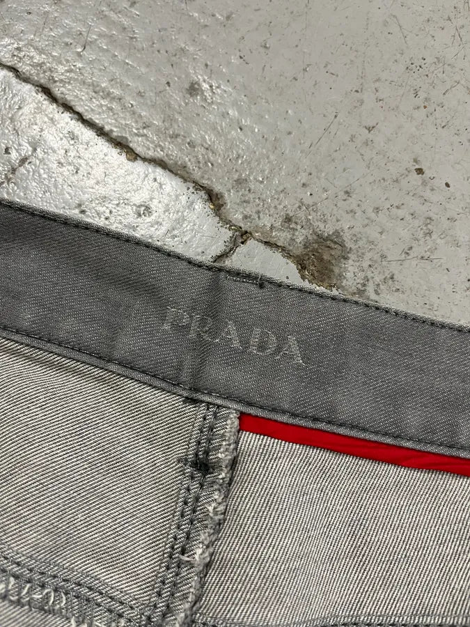 AW2008 Prada Grey Denim Tapered Fit Jeans - Image 12