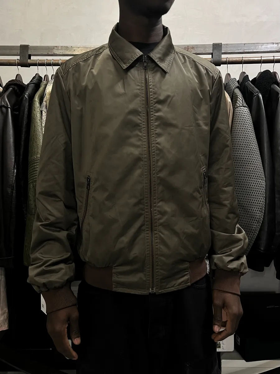 AW2008 Prada Light Olive Nylon Bomber Jacket - Image 2