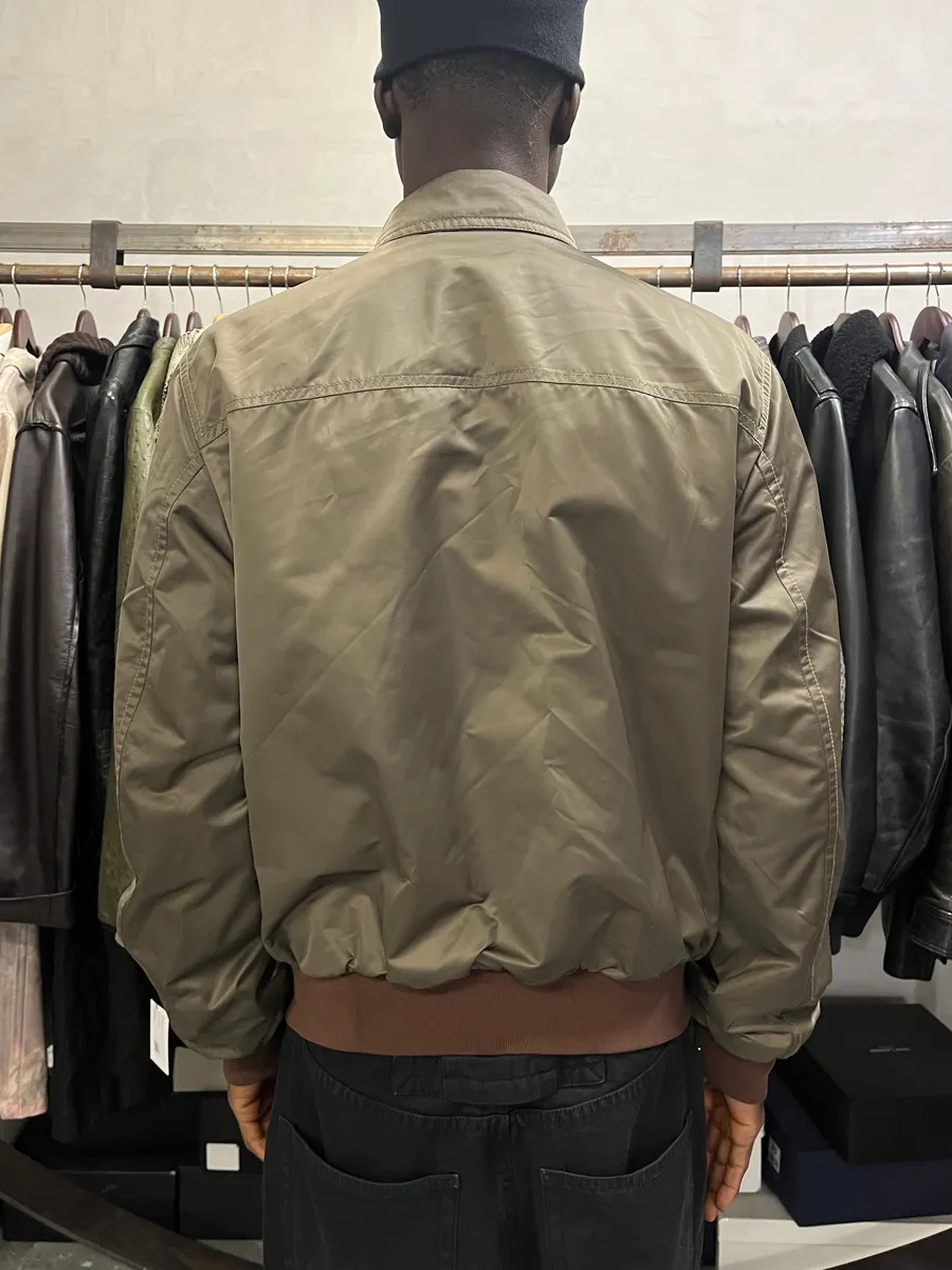 AW2008 Prada Light Olive Nylon Bomber Jacket - Image 3