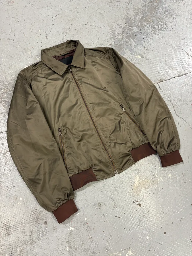 AW2008 Prada Light Olive Nylon Bomber Jacket - Image 4