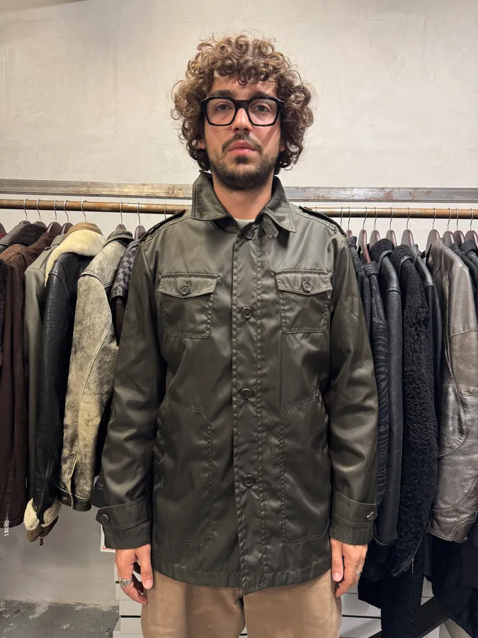 AW2008 Prada Nylon Cargo Brown Jacket - Image 2