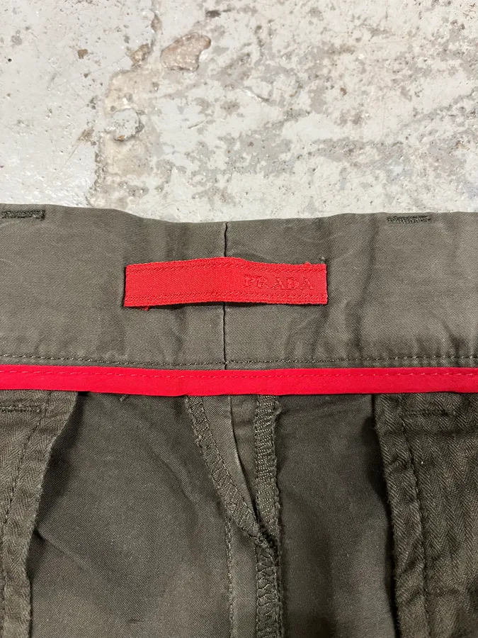 AW2008 Prada Olive Cozy Pants - Image 9