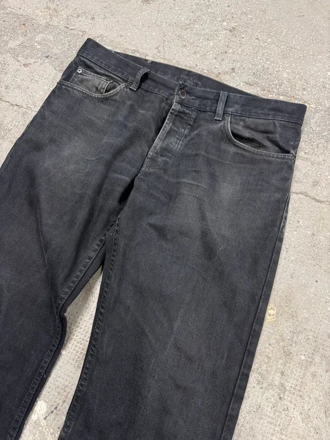 AW2008 Prada Raw Brut Grey Denim Jeans - Image 2