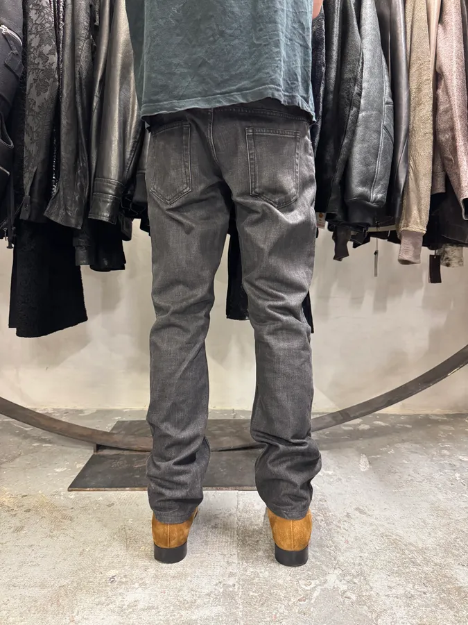 AW2008 Prada Raw Grey Straight Denim Jeans - Image 4