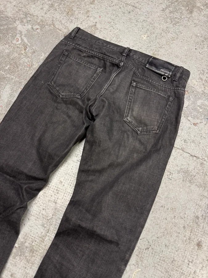 AW2008 Prada Raw Grey Straight Denim Jeans - Image 8