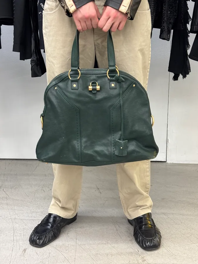 AW2008 Yves Saint Laurent Muse Dark Green Leather Handle Bag - Image 2