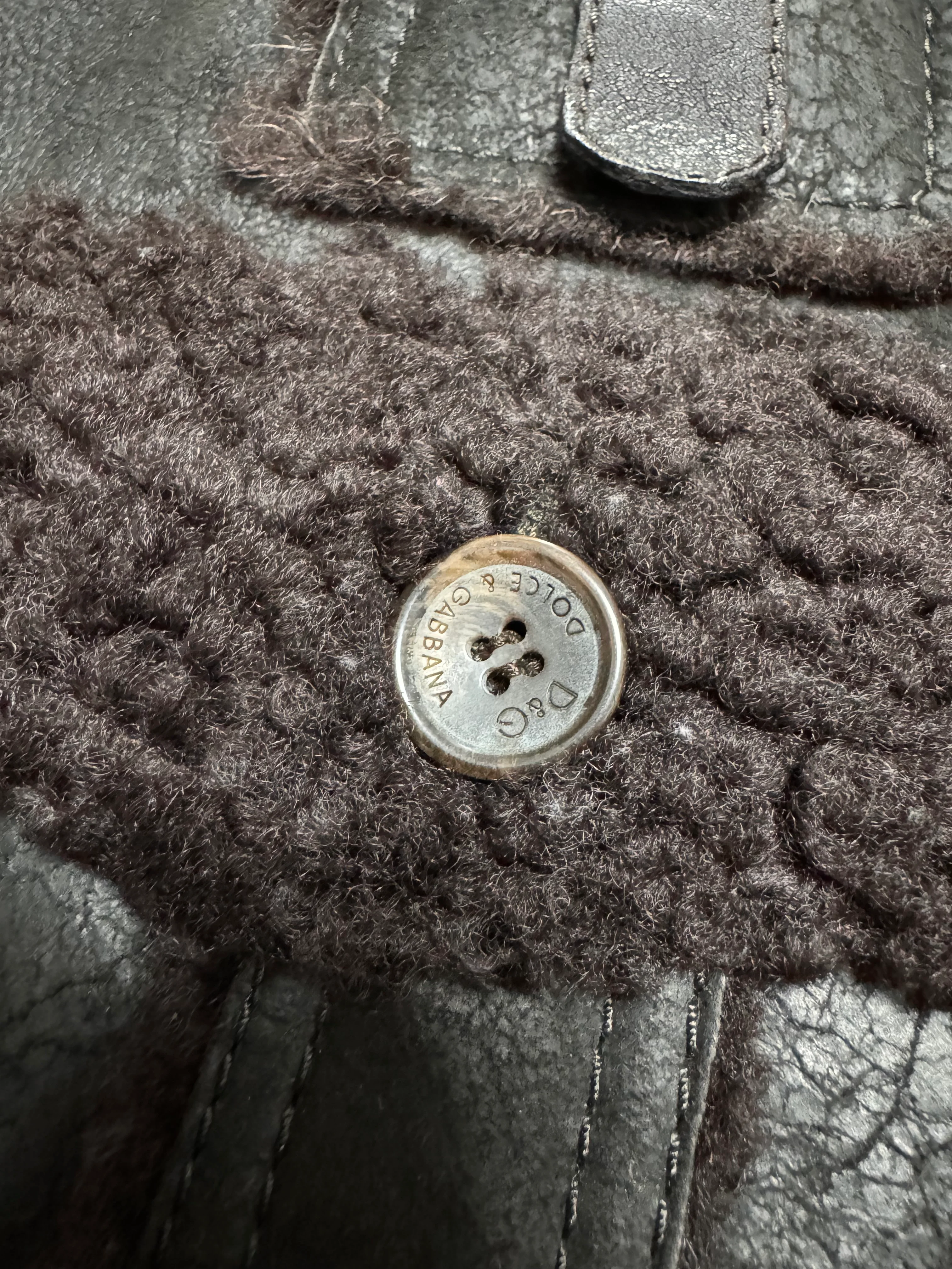 AW2009/10 Dolce & Gabbana Cargo Utility Bomber Shearling Leather Jacket (S/M) - Image 10