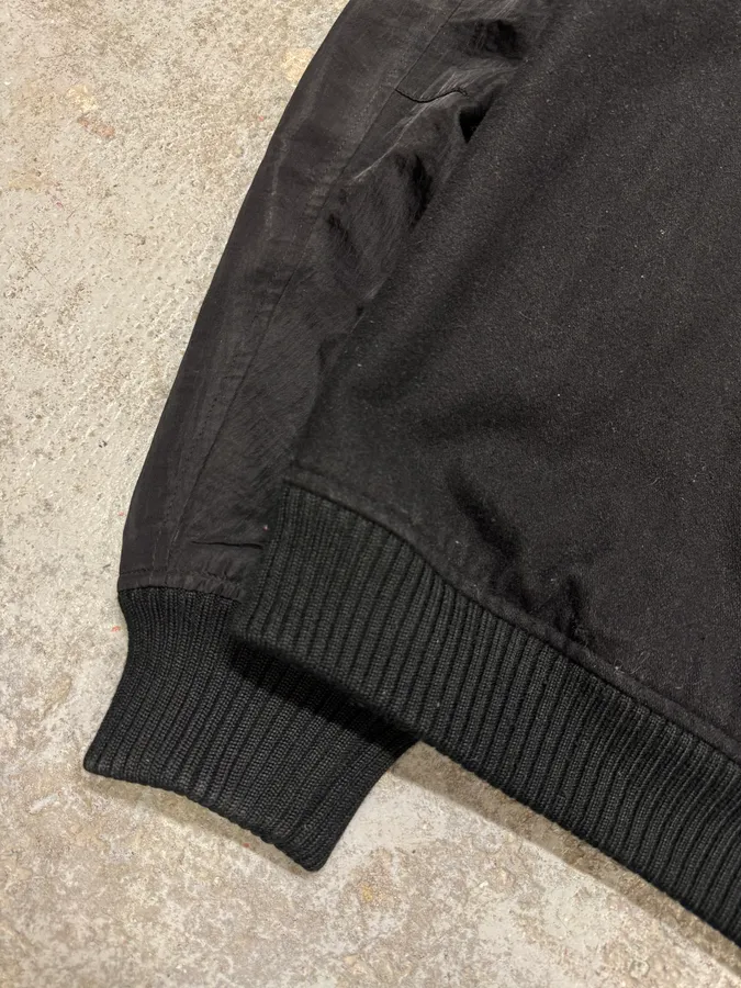 AW2009 Acne Studios Black Multi Zips Hybrid Nylon Wool Jacket - Image 7
