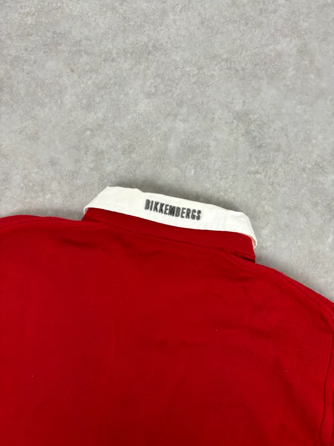 AW2009 Bikkembergs Red V-Neck Wool Collar Sweater - Image 6