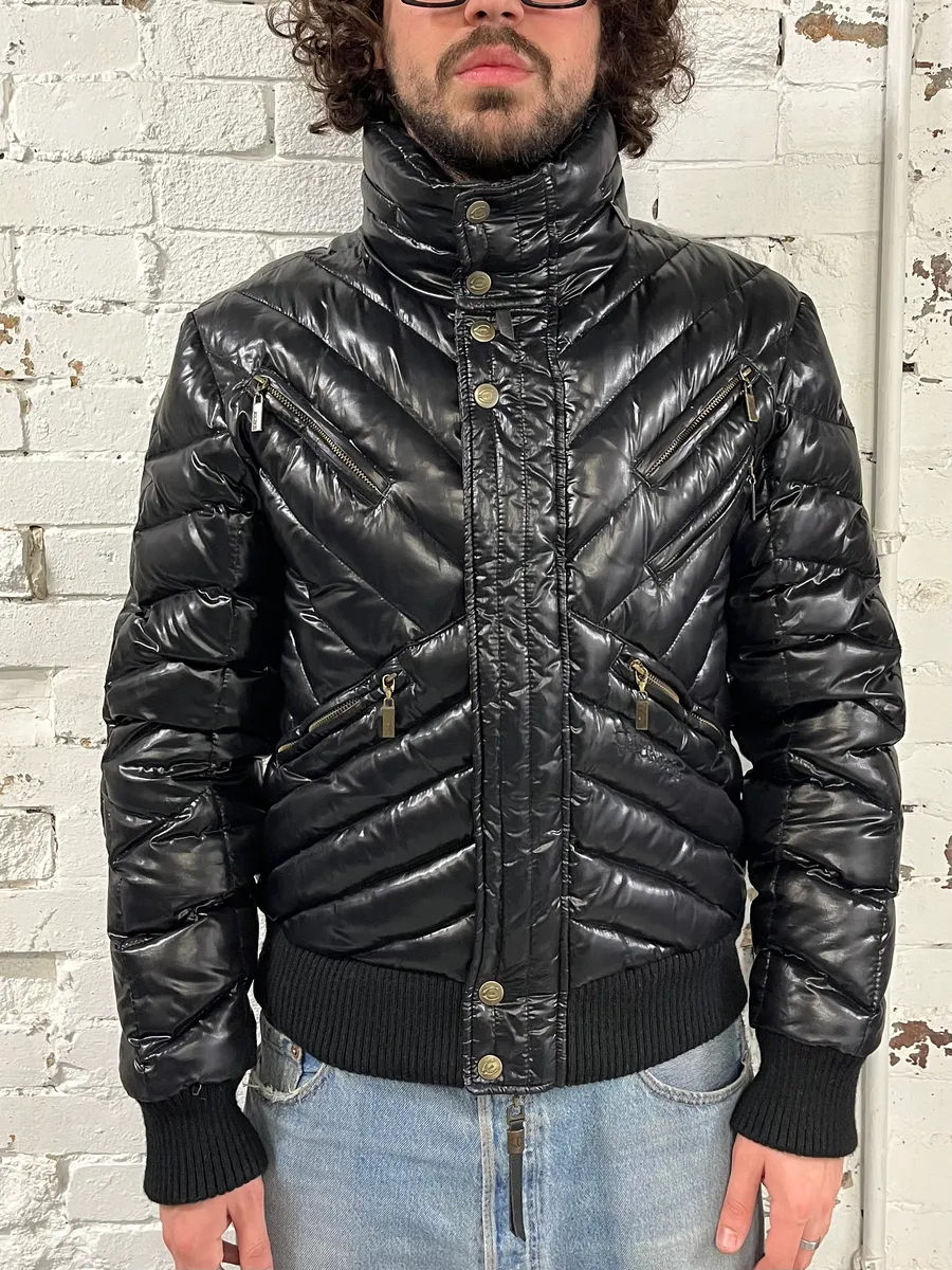 AW2009 Cavalli Black Puffer Jacket - Image 2