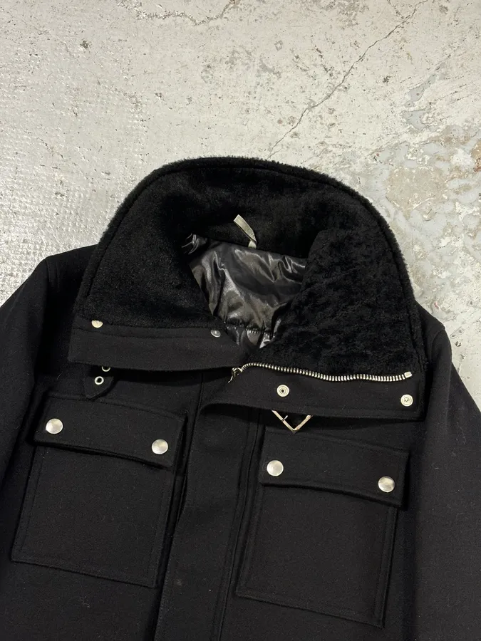 AW2009 Dior Black Wool Multi-Pocket Classy Coat by Kris Van Assche - Image 5