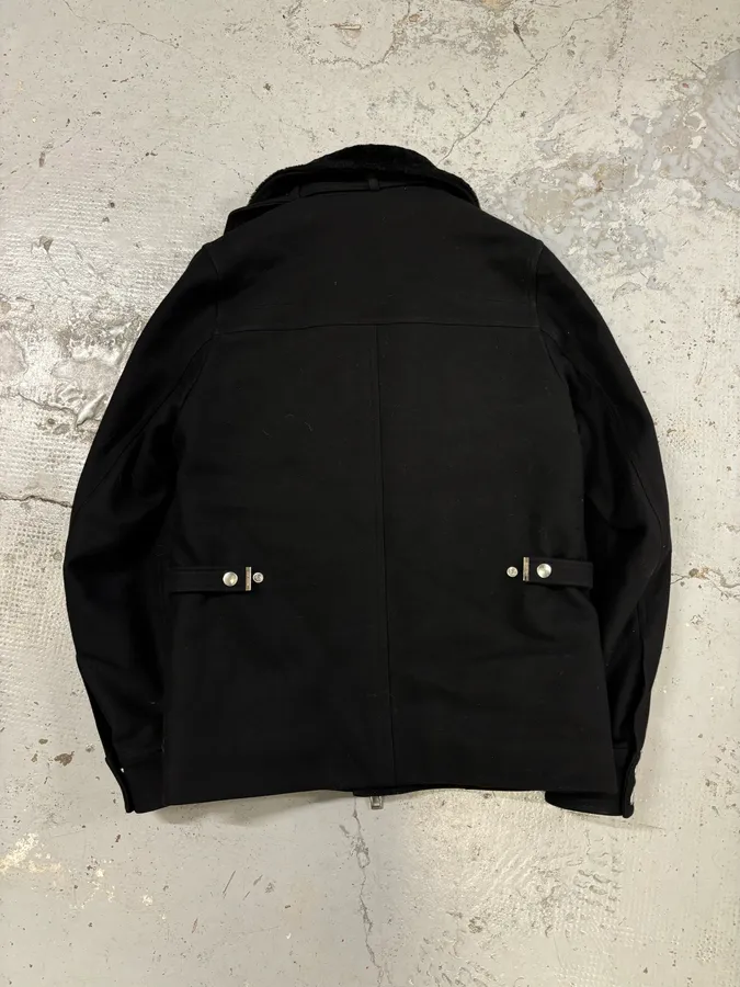 AW2009 Dior Black Wool Multi-Pocket Classy Coat by Kris Van Assche - Image 7