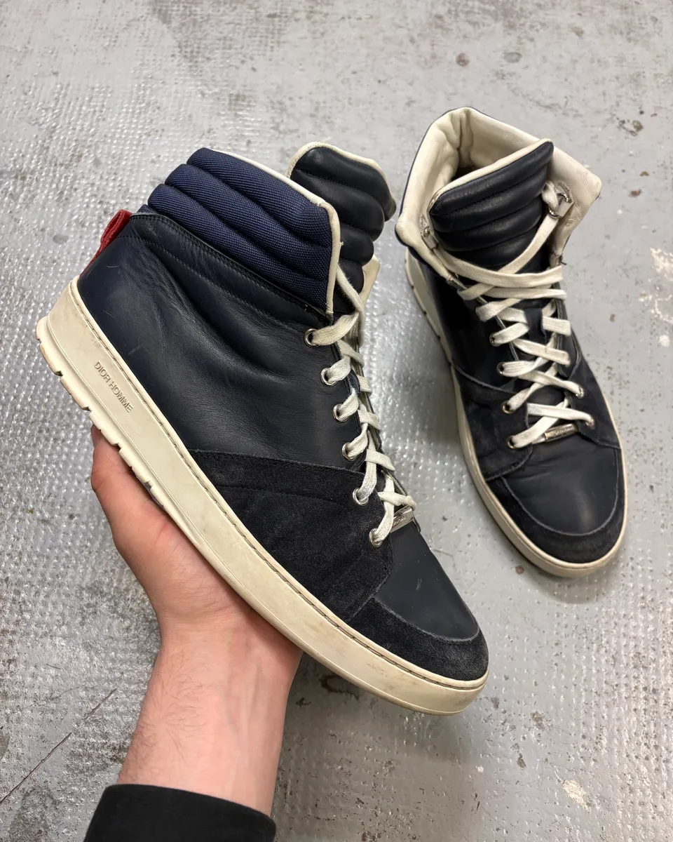 AW2009 Dior Homme Navy & Red High Sneakers by Kris Van Assche