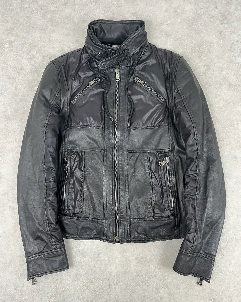 AW2009 Dolce & Gabbana Black Multi-Zip Nylon & Leather Jacket