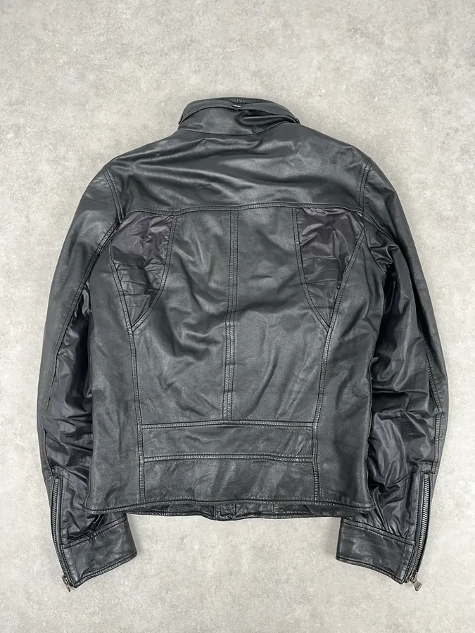 AW2009 Dolce & Gabbana Black Multi-Zip Nylon & Leather Jacket - Image 6