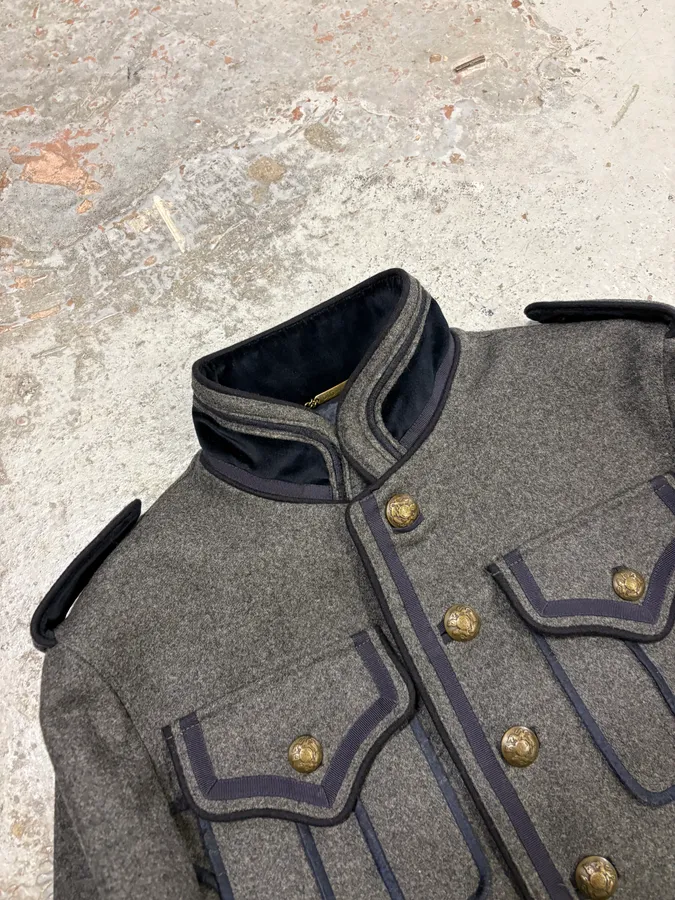 AW2009 Dolce & Gabbana Grey & Navy Napoleon Officer Wool Jacket - Image 6