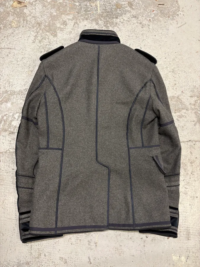AW2009 Dolce & Gabbana Grey & Navy Napoleon Officer Wool Jacket - Image 7