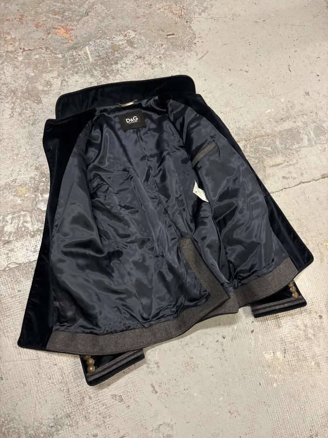 AW2009 Dolce & Gabbana Grey & Navy Napoleon Officer Wool Jacket - Image 8