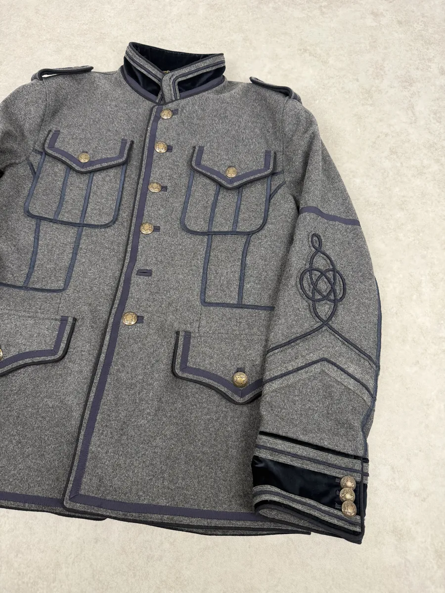 AW2009 Dolce & Gabbana Grey & Navy Napoleon Officer Wool Jacket - Image 13