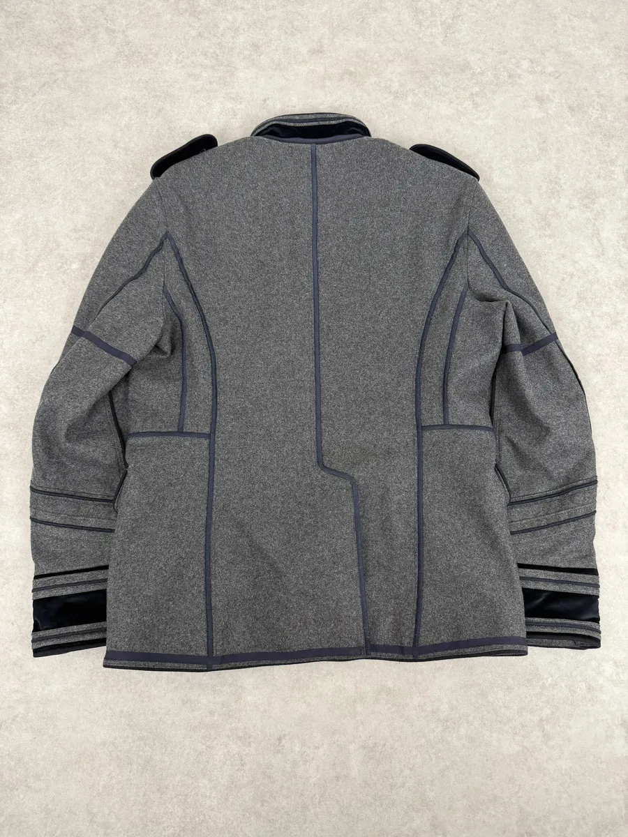 AW2009 Dolce & Gabbana Grey & Navy Napoleon Officer Wool Jacket - Image 3