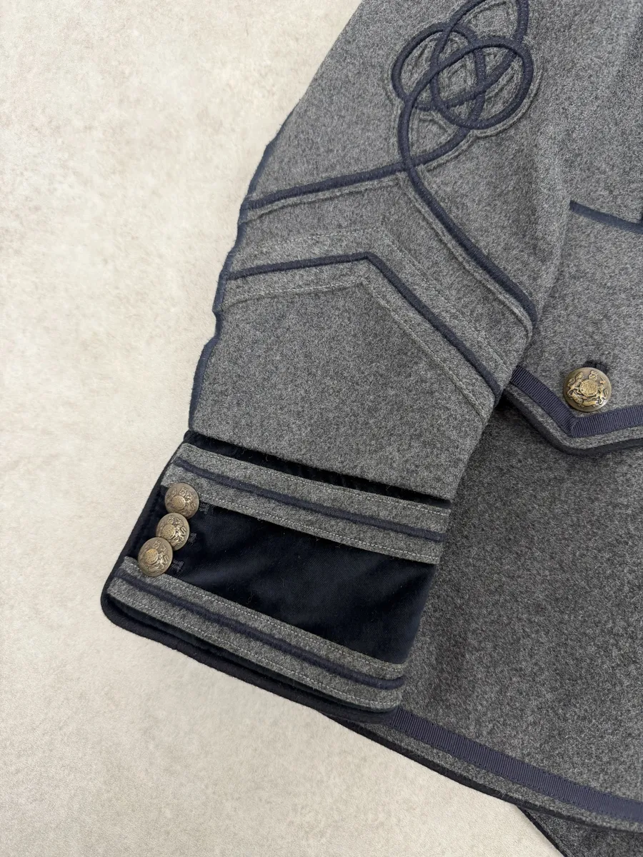 AW2009 Dolce & Gabbana Grey & Navy Napoleon Officer Wool Jacket - Image 7