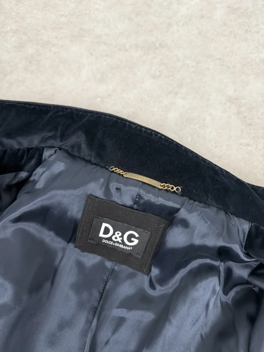 AW2009 Dolce & Gabbana Grey & Navy Napoleon Officer Wool Jacket - Image 8