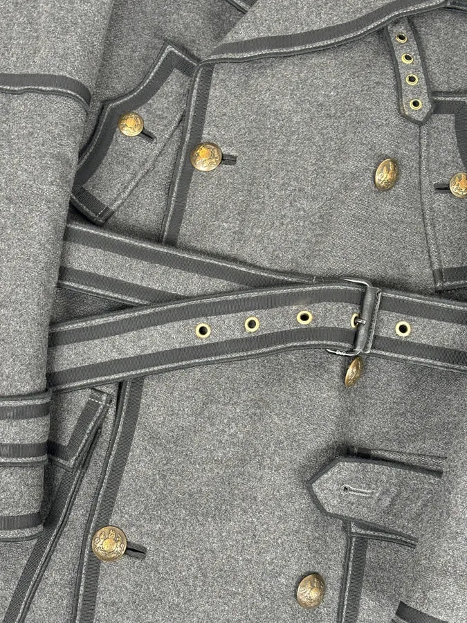 AW2009 Dolce & Gabbana Grey Wool Officer Trench Coat - Image 10