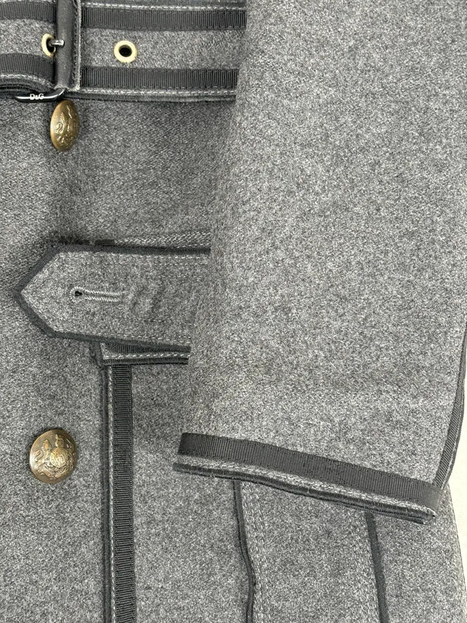 AW2009 Dolce & Gabbana Grey Wool Officer Trench Coat - Image 11