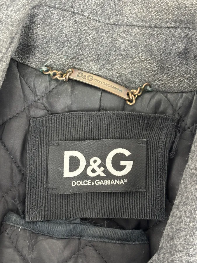 AW2009 Dolce & Gabbana Grey Wool Officer Trench Coat - Image 13