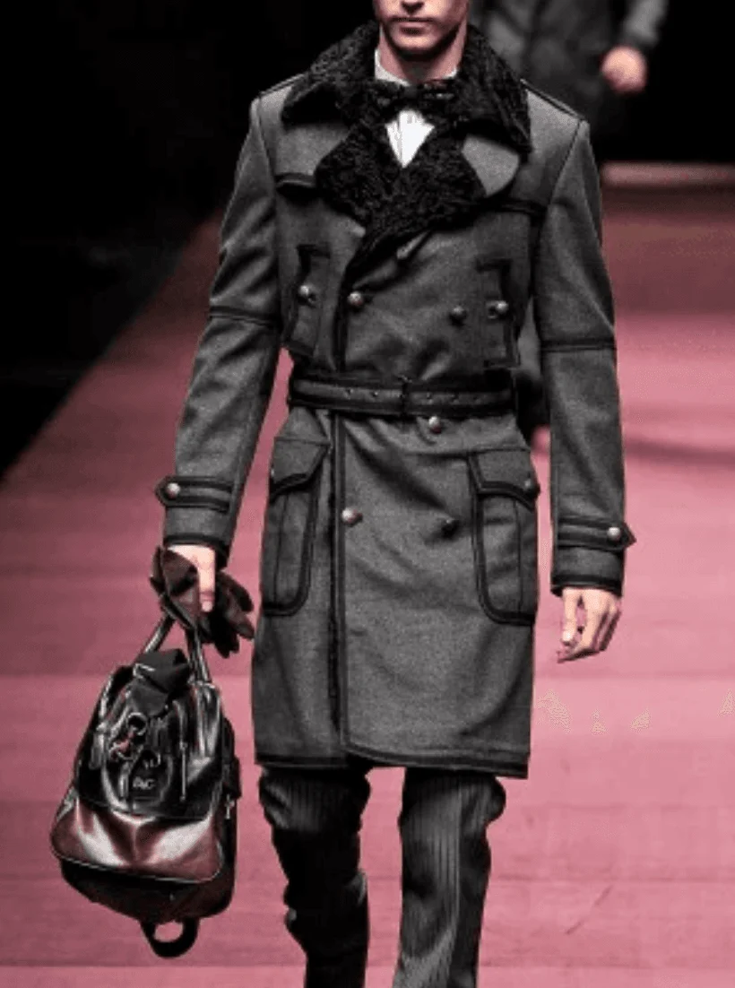 AW2009 Dolce & Gabbana Grey Wool Officer Trench Coat - Image 2