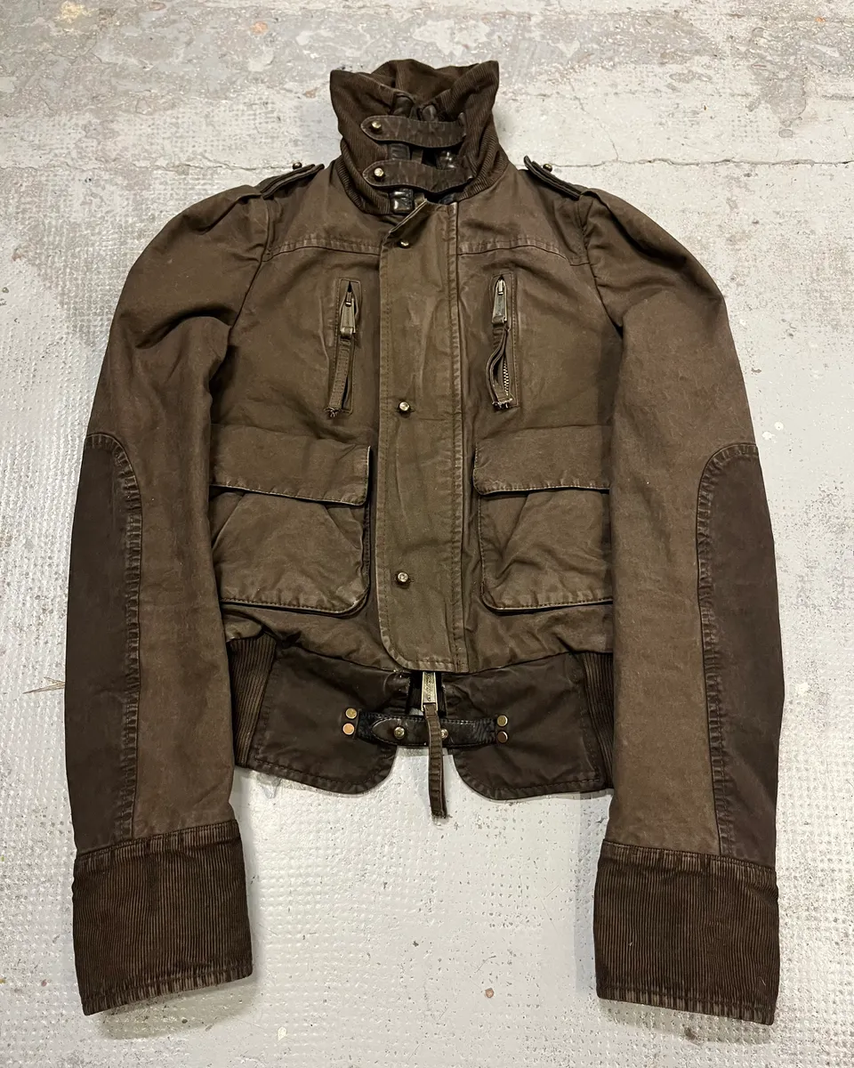 AW2009 Dsquared2 Brown Multi Pockets Cargo Bomber Jacket - Image 4