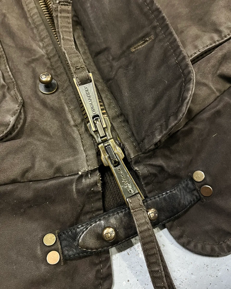 AW2009 Dsquared2 Brown Multi Pockets Cargo Bomber Jacket - Image 7