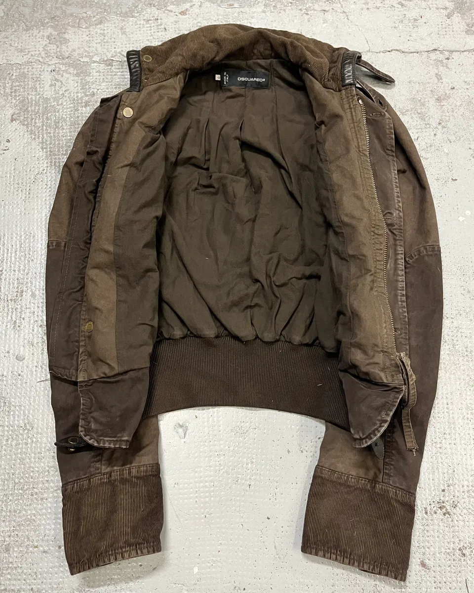 AW2009 Dsquared2 Brown Multi Pockets Cargo Bomber Jacket - Image 9