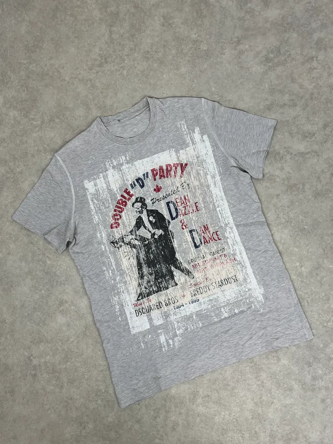AW2009 Dsquared2 Grey Double Party T-Shirt - Image 4