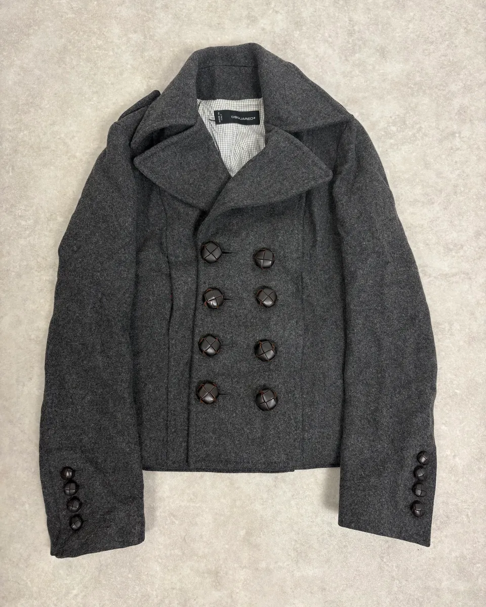 AW2009 Dsquared2 Grey Wool Buttoned Officer Jacket