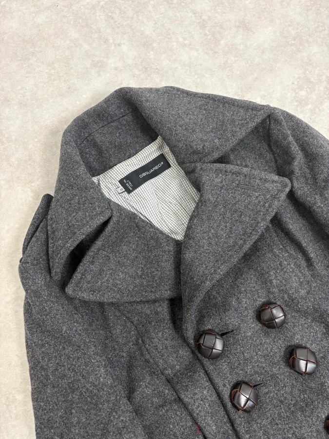 AW2009 Dsquared2 Grey Wool Buttoned Officer Jacket - Image 6